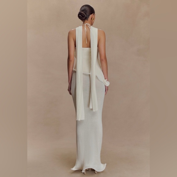 Meshki Cream One-Shoulder Sculpted Dress - Picture 3 of 6